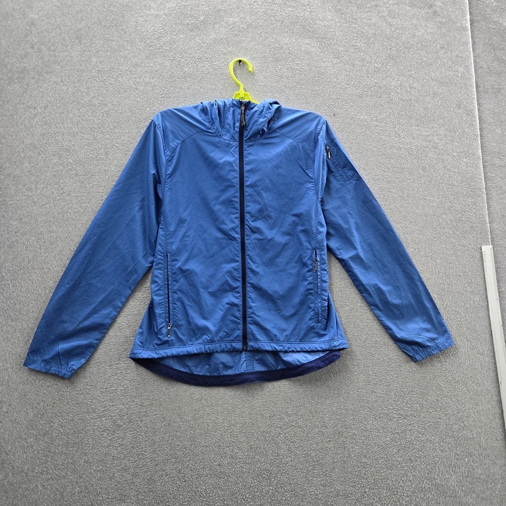 Ibex Women Jacket M Blue Windbreaker Climawool Full Zip Hooded